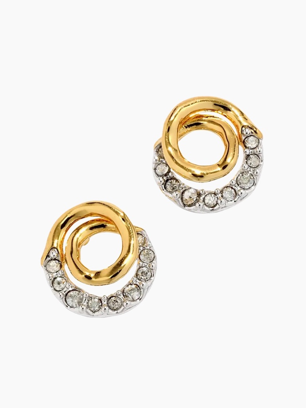 Alexis Bittar Solanales Gold Crystal Spiral Stud Earrings (MSRP $95)